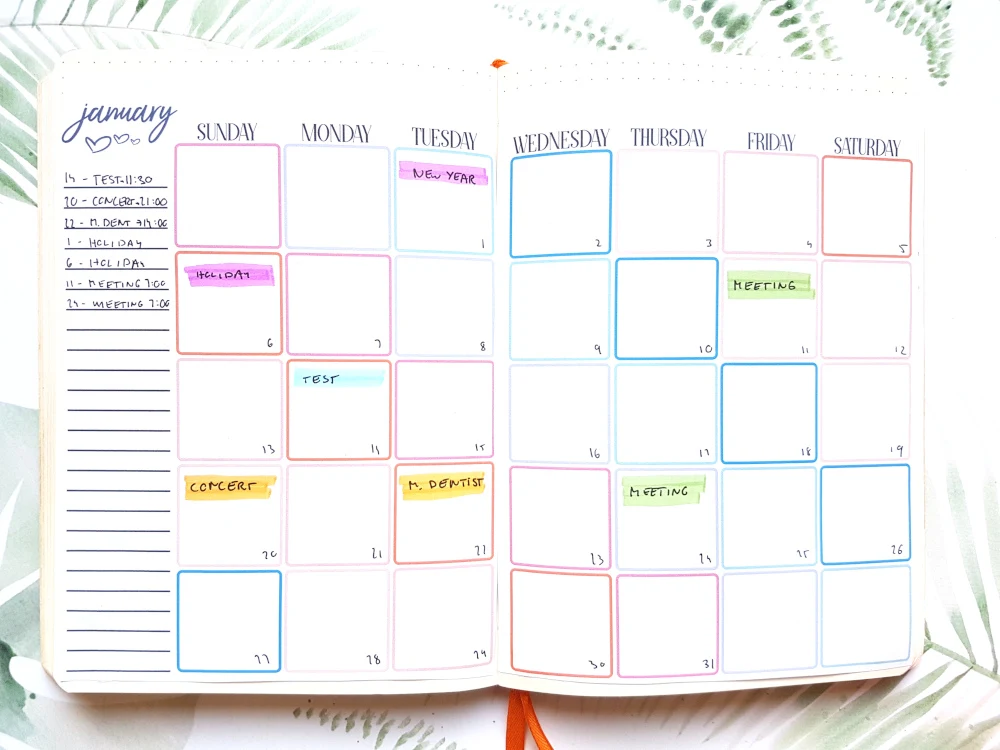 monthly spread template free bullet journal printables