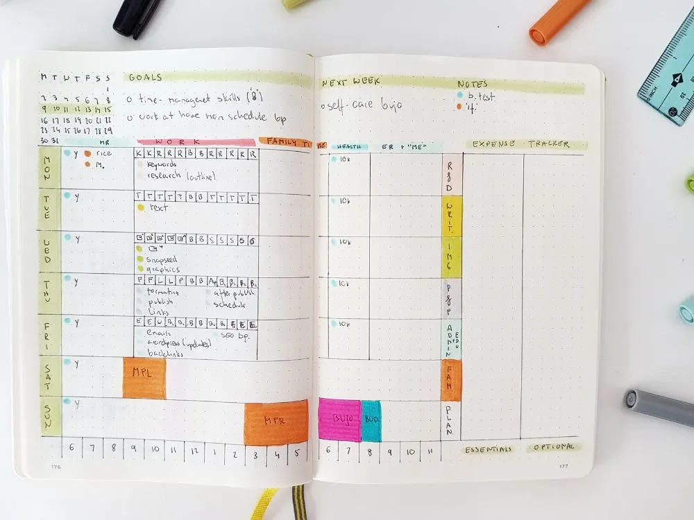daily mom schedule bullet journal