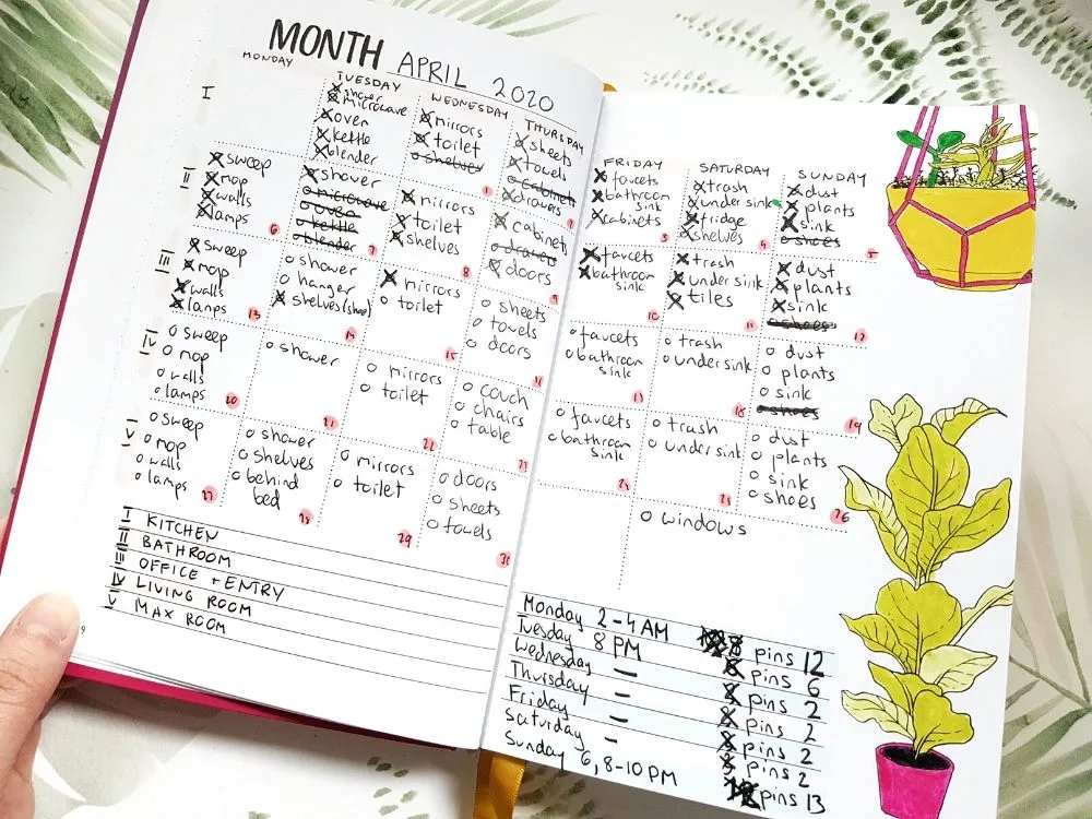 monthly spread planner