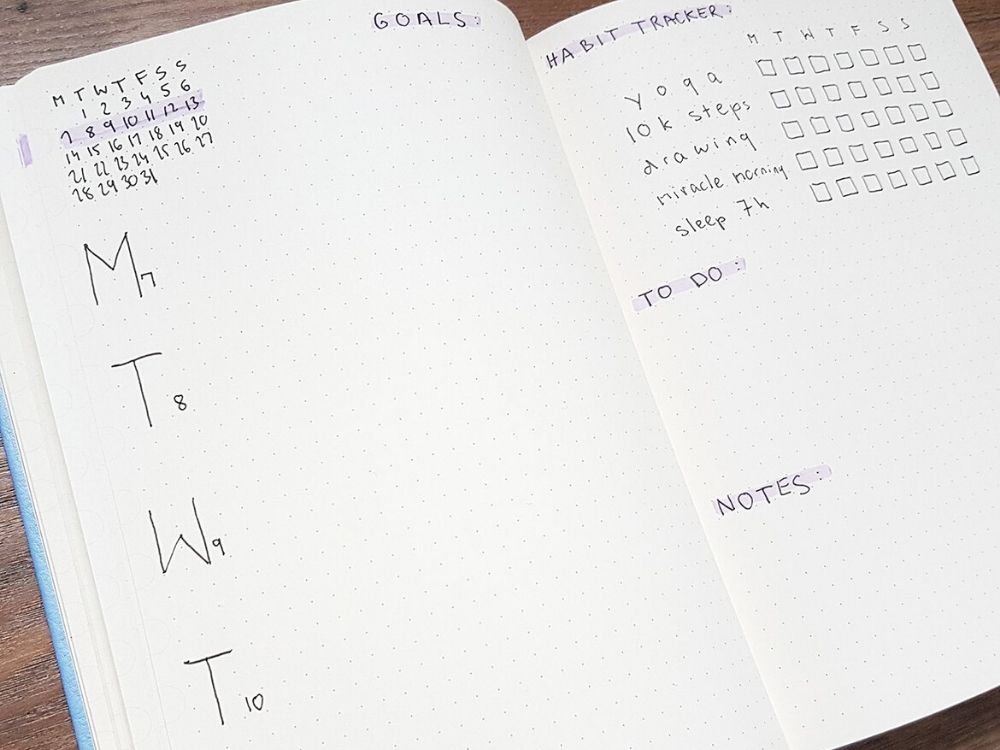 weeklies bullet journal