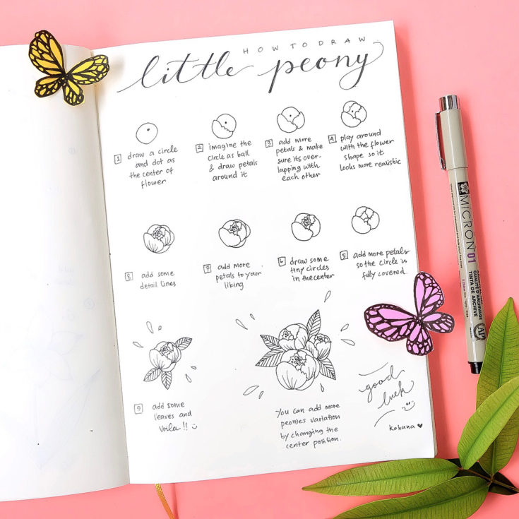 Easy Flower Doodles for a Bullet Journal - AnjaHome