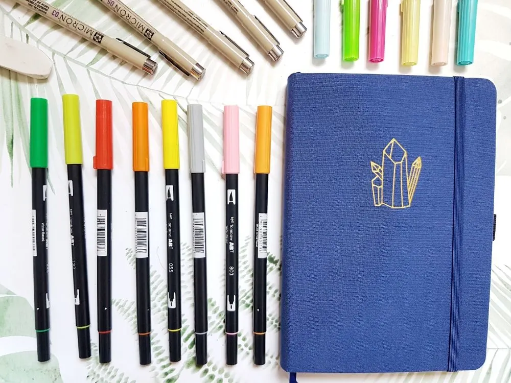 bullet journal pens notebook brush markers empty notebook ideas