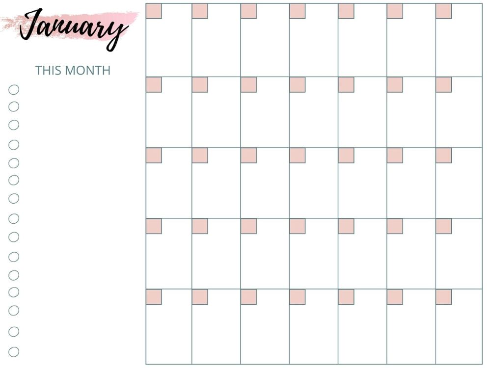 monthly overview template