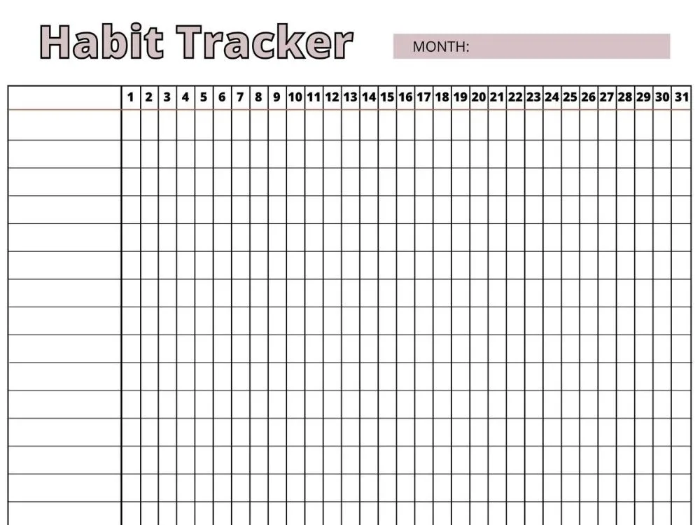 classic habit tracker template