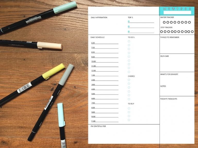 Free Printable Daily Planner with Time Slots - AnjaHome