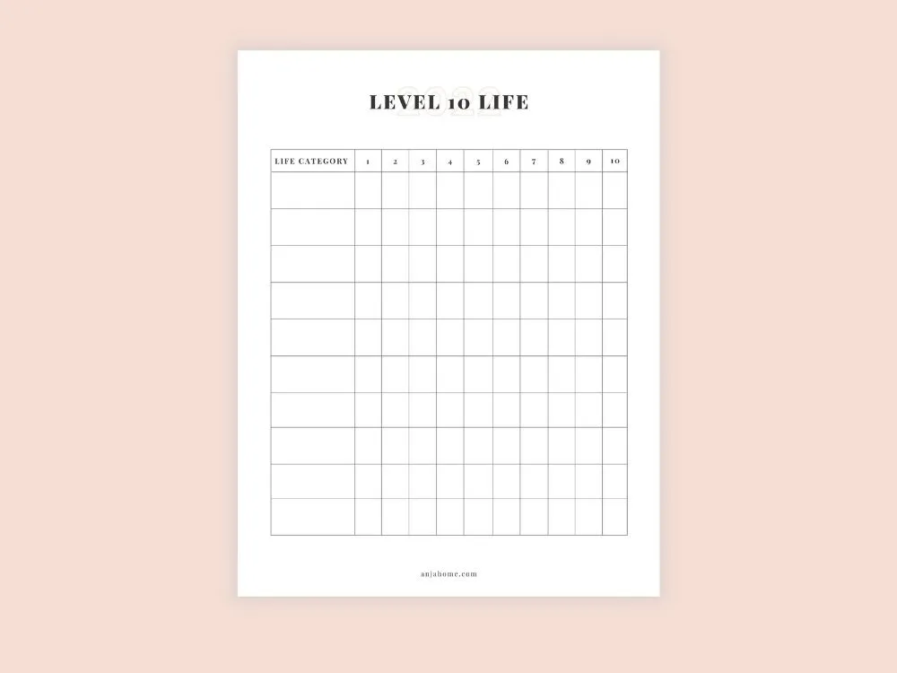 Level 10 Life Worksheet