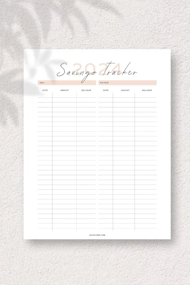 bullet journal budget pages printable savings tracker minimalist