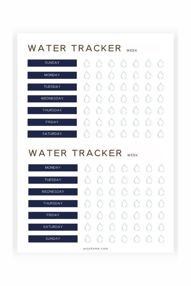 free habit tracker pdf water tracker
