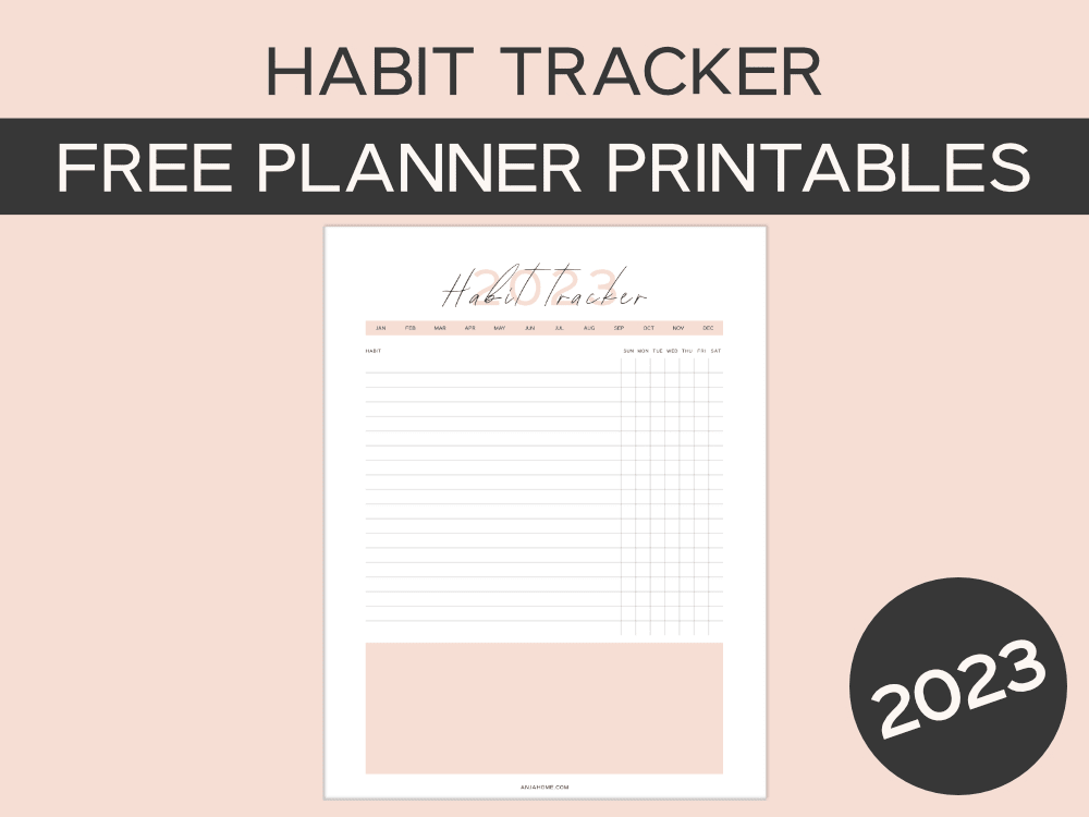 2023 habit tracker template pdf
