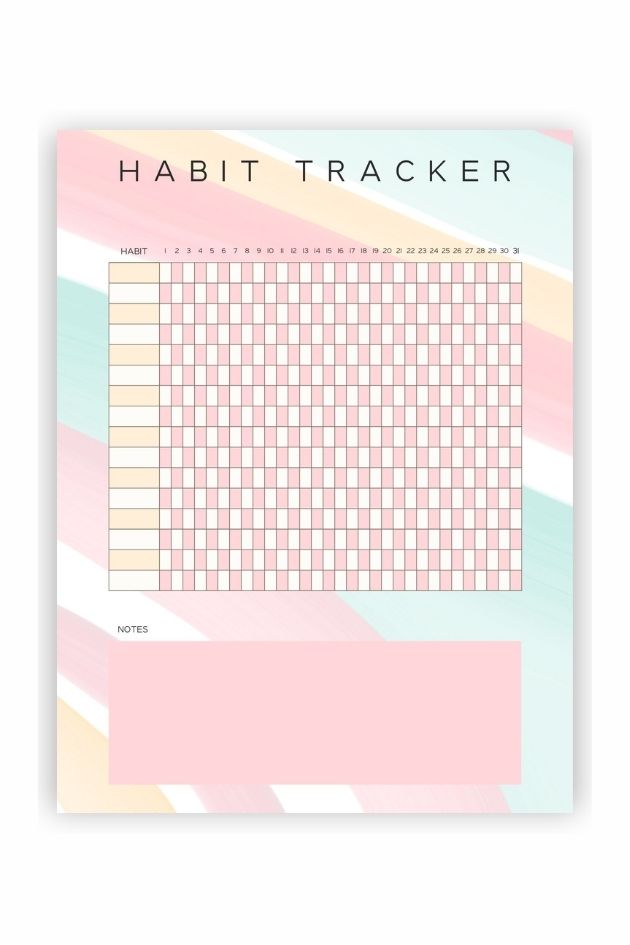 habit tracker monthly cute aesthetic