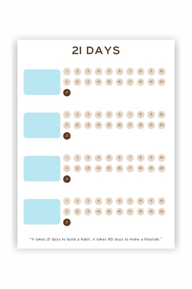 21 days habit tracker