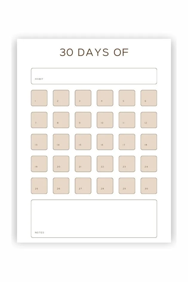 30 day goal tracker