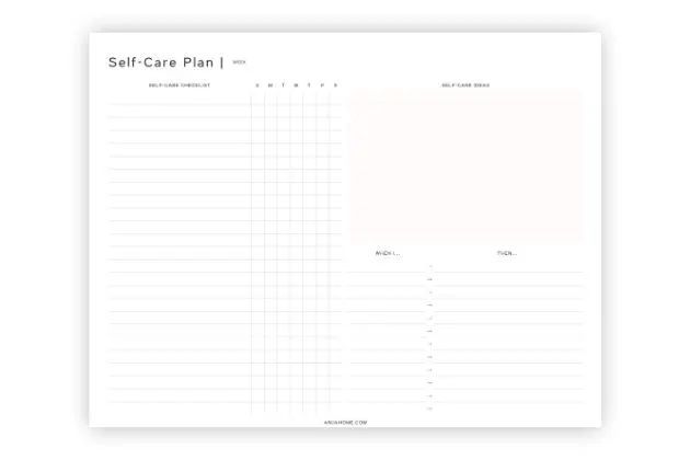 self-care planner