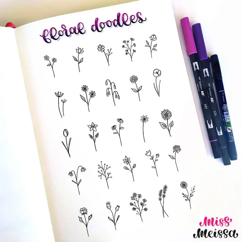 Easy Flower Doodles For A Bullet Journal AnjaHome Easy Flower Doodles For A Bullet Journal AnjaHome