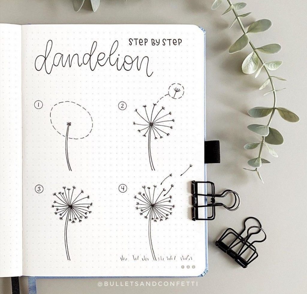 how to draw dandelions