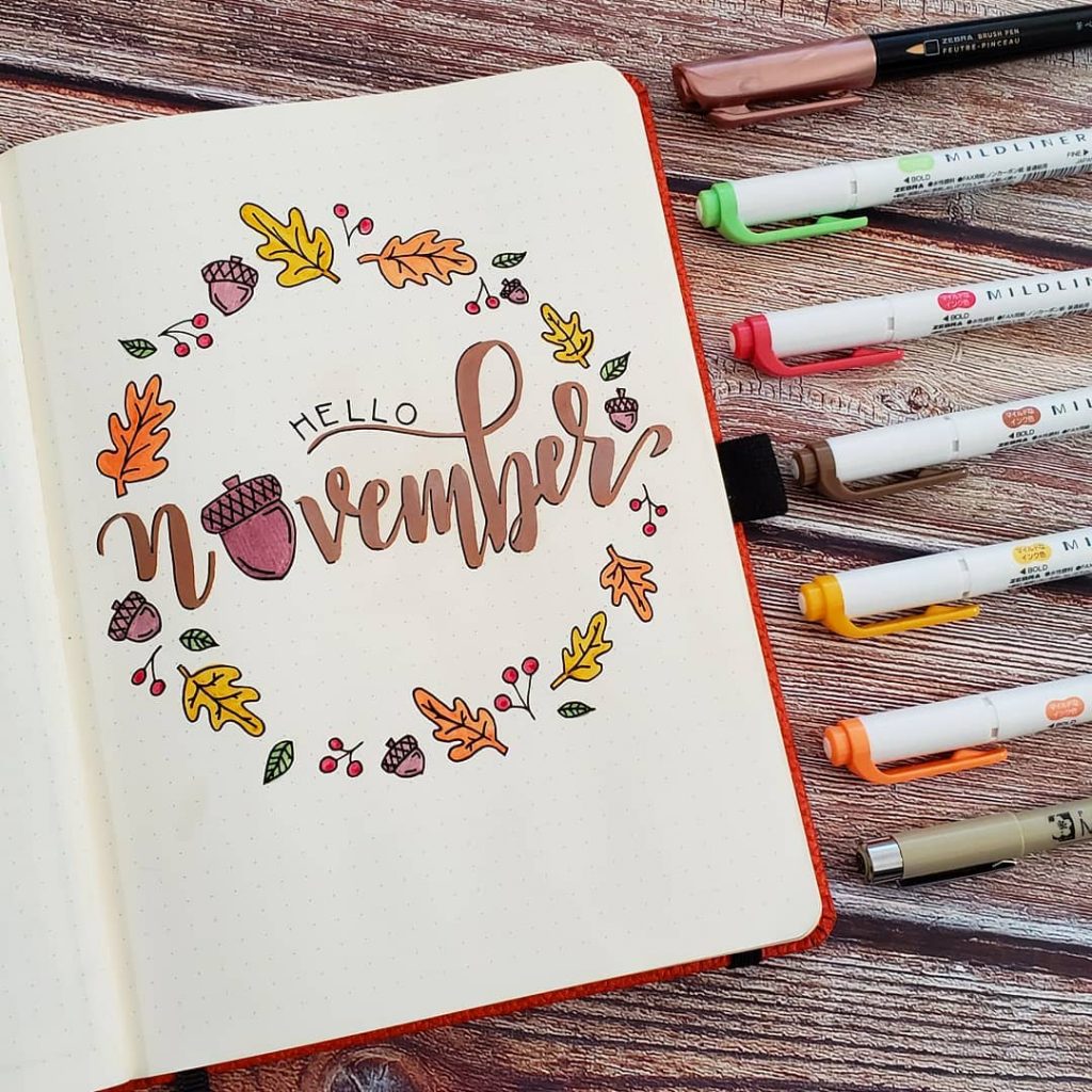 November Bullet Journal Cover Ideas 2023 - AnjaHome