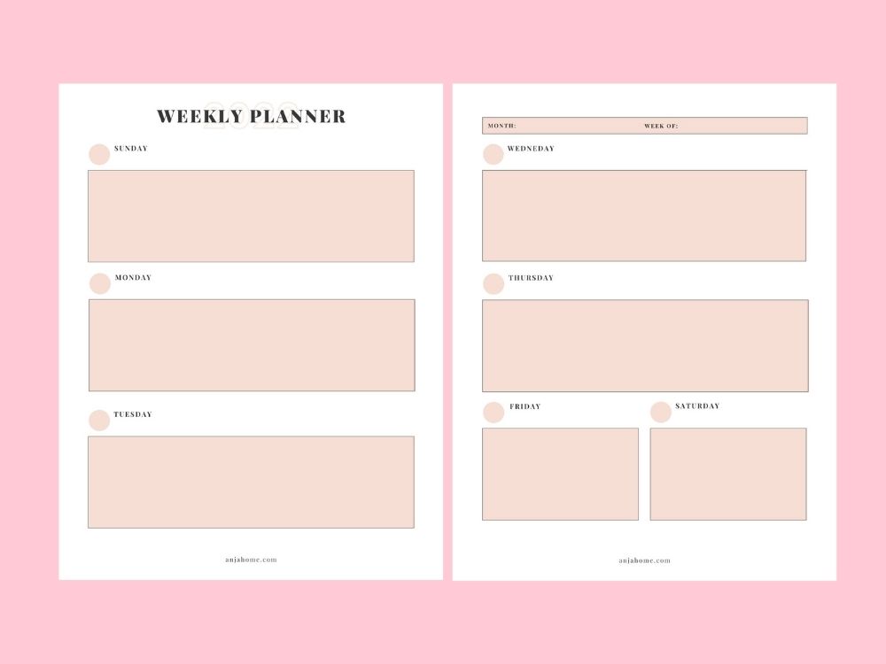 calendar printables free weekly pdf templates