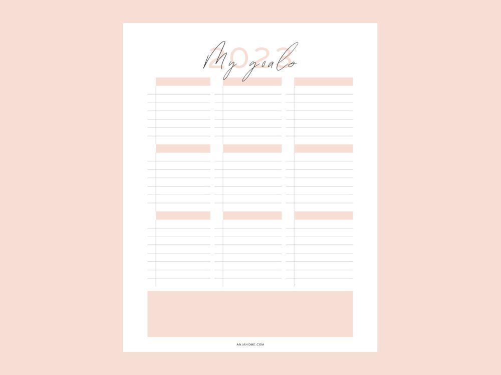 monthly goal planner 2023