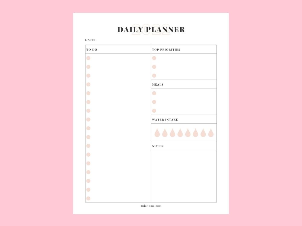 Free Printable Planner 2022 Pdf Instant Download AnjaHome Free Printable Planner 2022 Pdf Instant Download AnjaHome