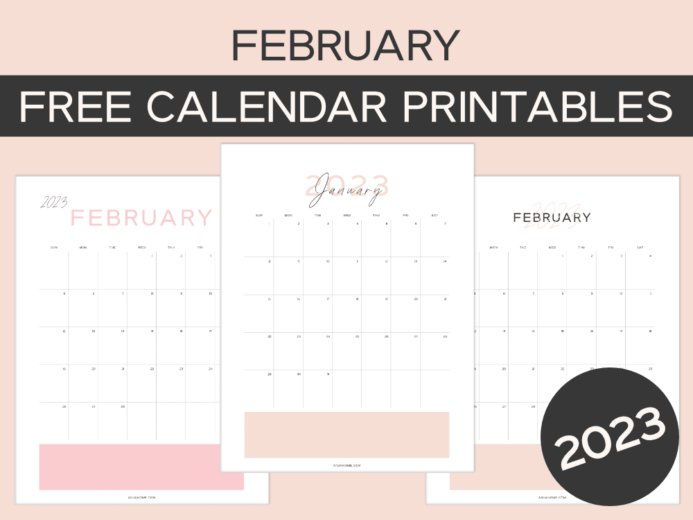 monthly calendar February 2023