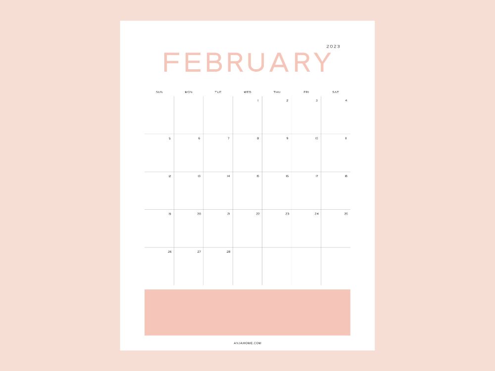 elegant modern february calendars 2023