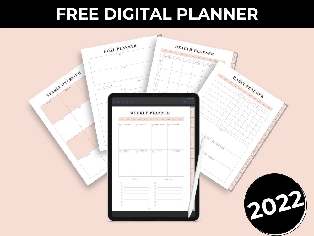 for Goodnotes Notability ipad planner Digital Planners Black and White set