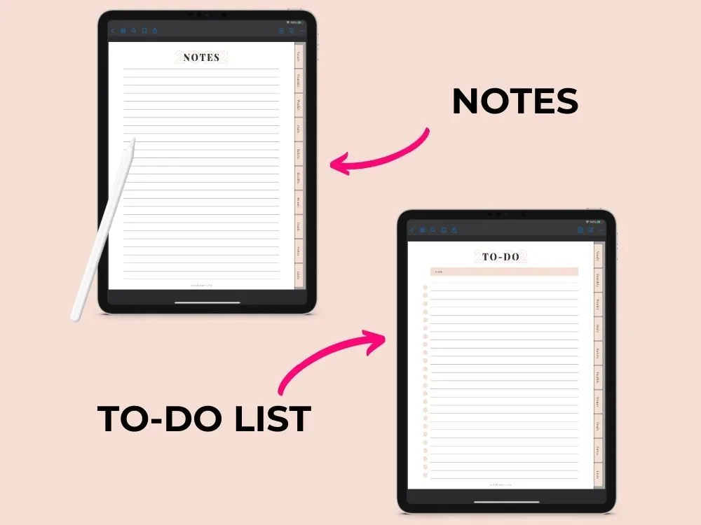 free goodnotes planner template notes to do list