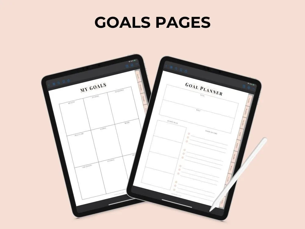 goodnotes goal pages template free