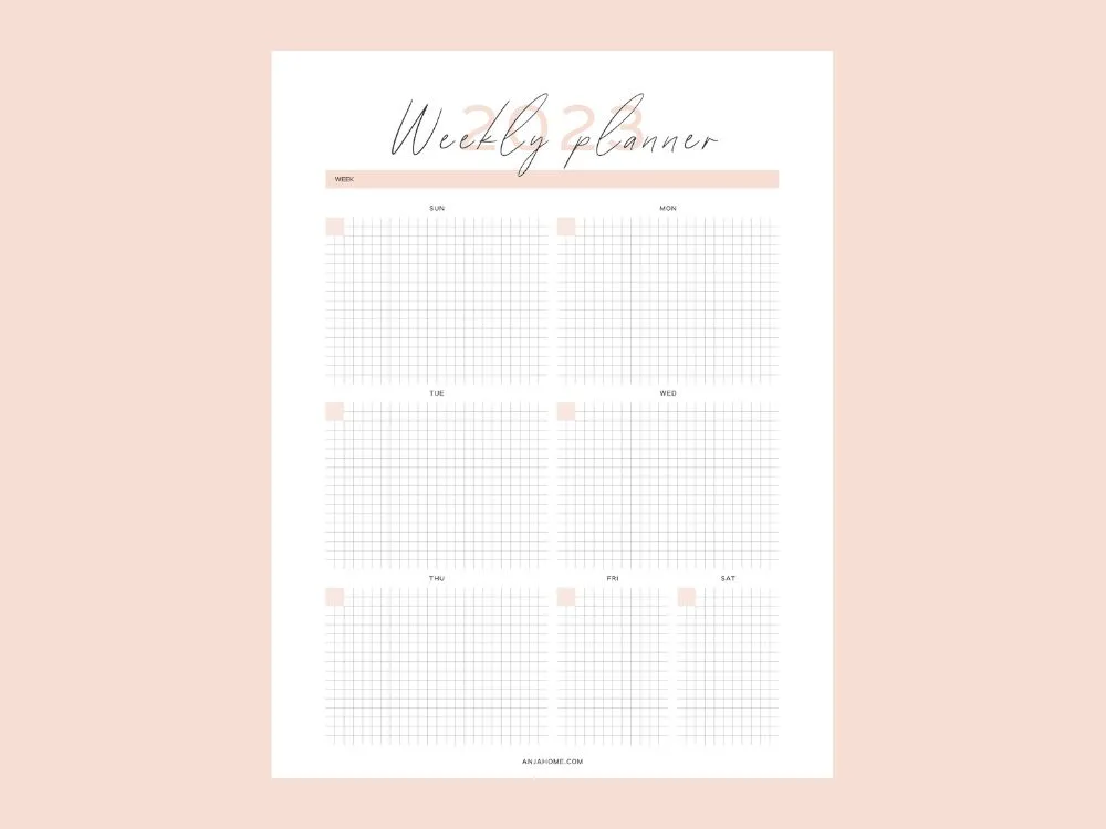 pink cute weekly planner 2023 pdf free download