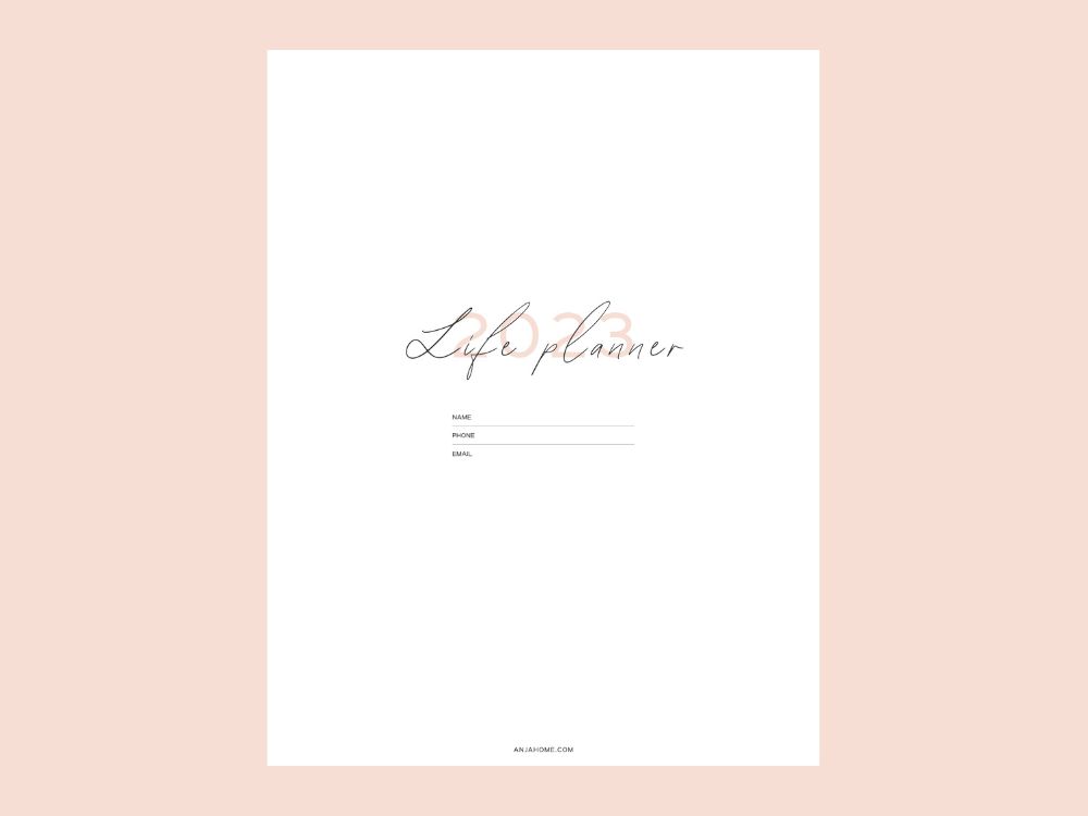 free planner printables 2023 elegant cute minimalist cover