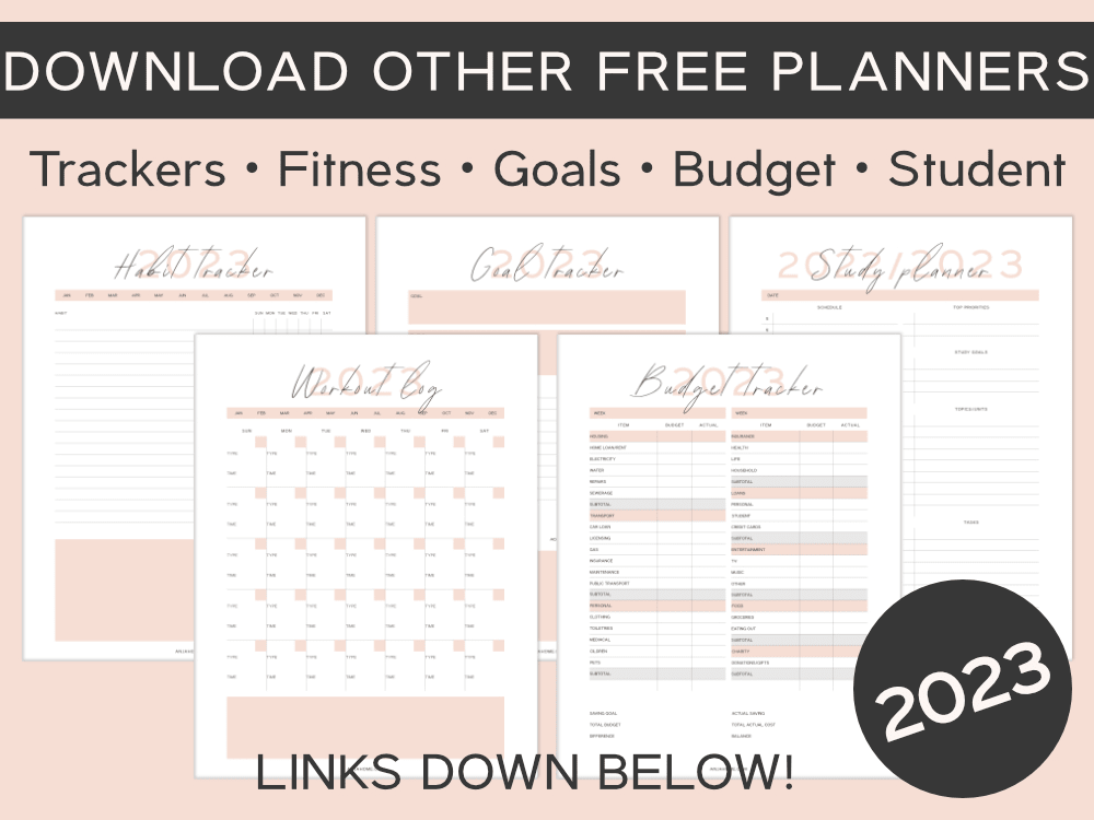 templates planner free 2023