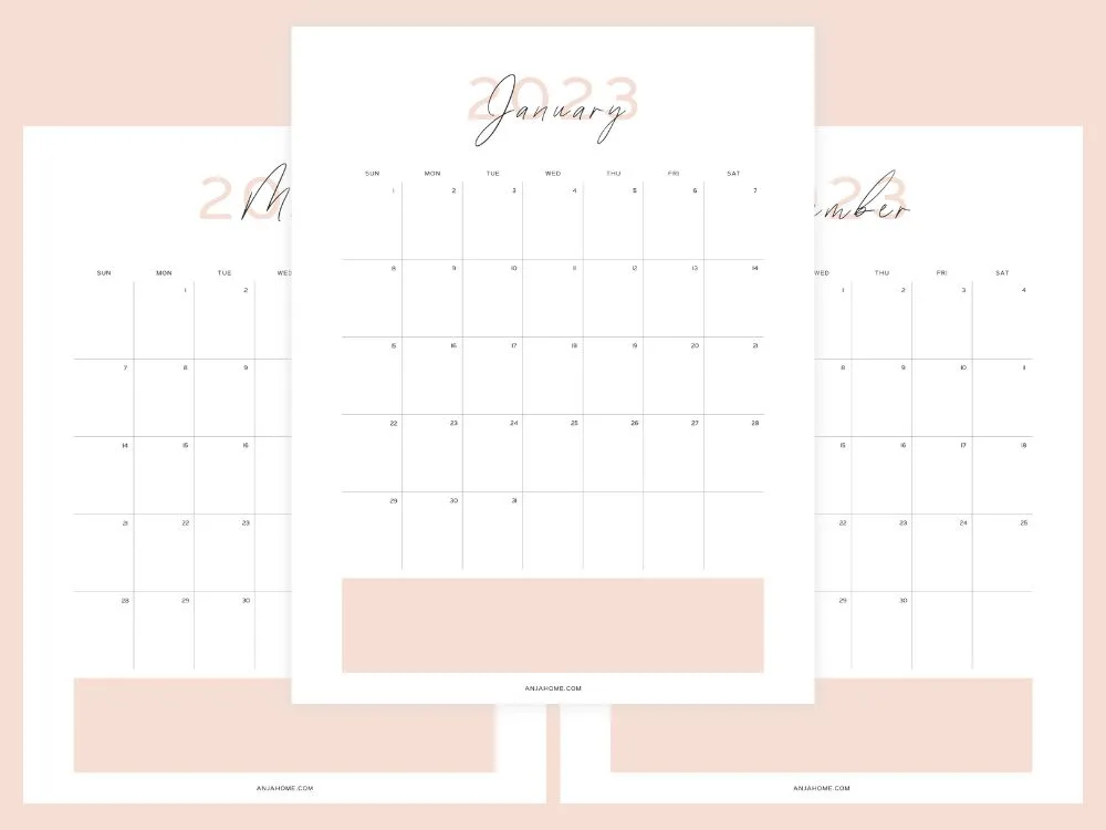 2023 planner pdf cute monthly calendars