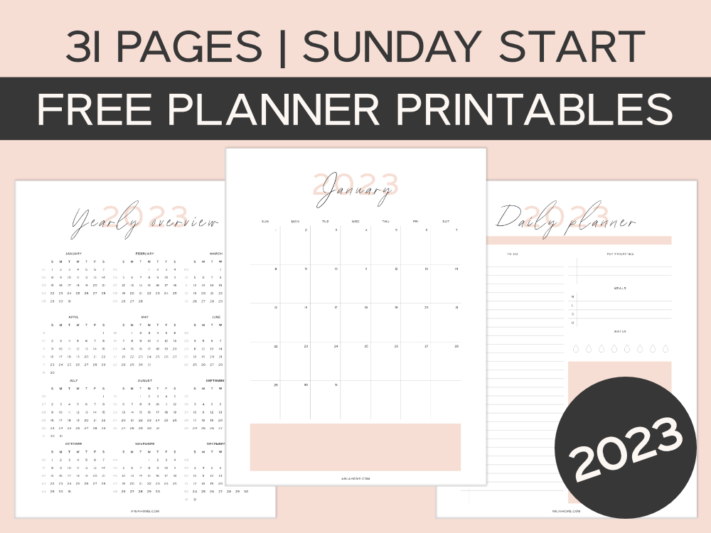 Free Planner Printables AnjaHome