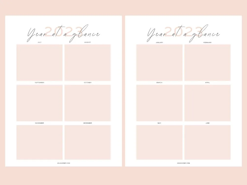 year planner 2023 pdf cute pink minimalist