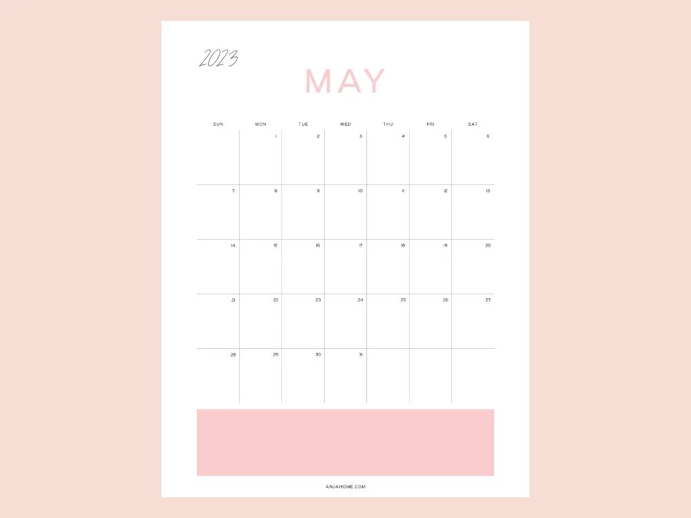 may printable calendars aesthetic