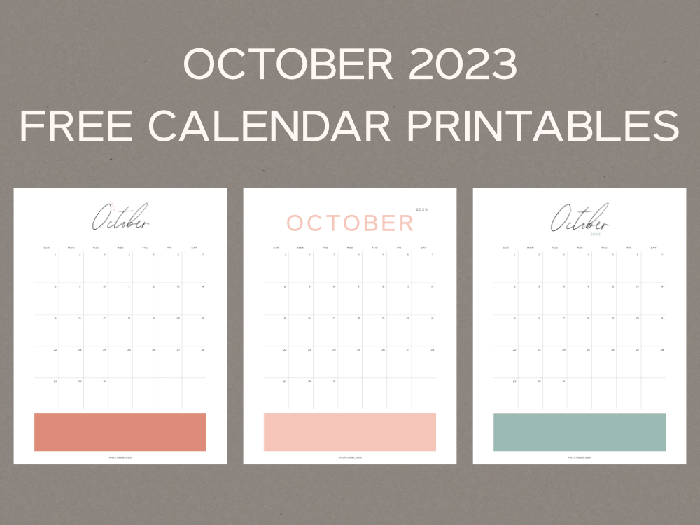 Minimalist October Calendar Template 2023