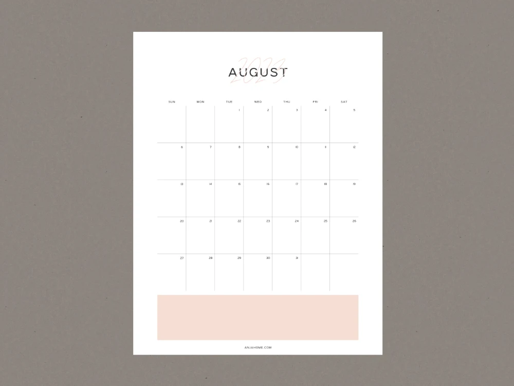 aesthetic 2023 august calendars