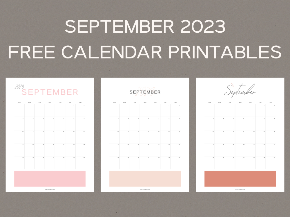 September Calendars Cute Templates