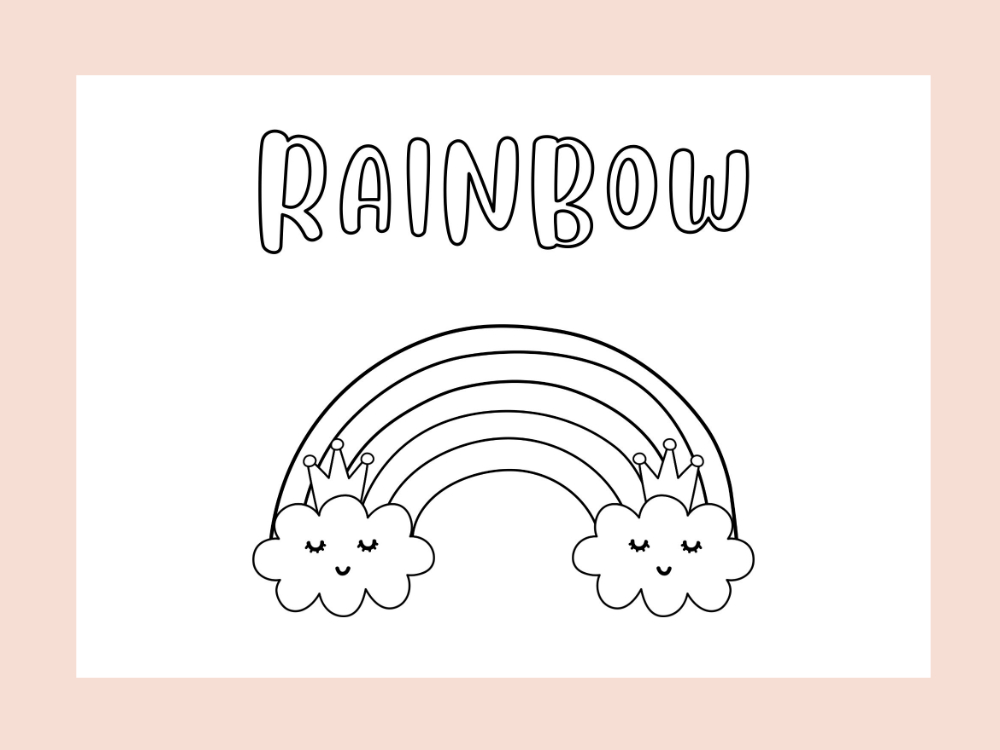 cute rainbow coloring page