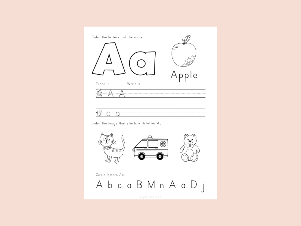 letter a outline printable aesthetic