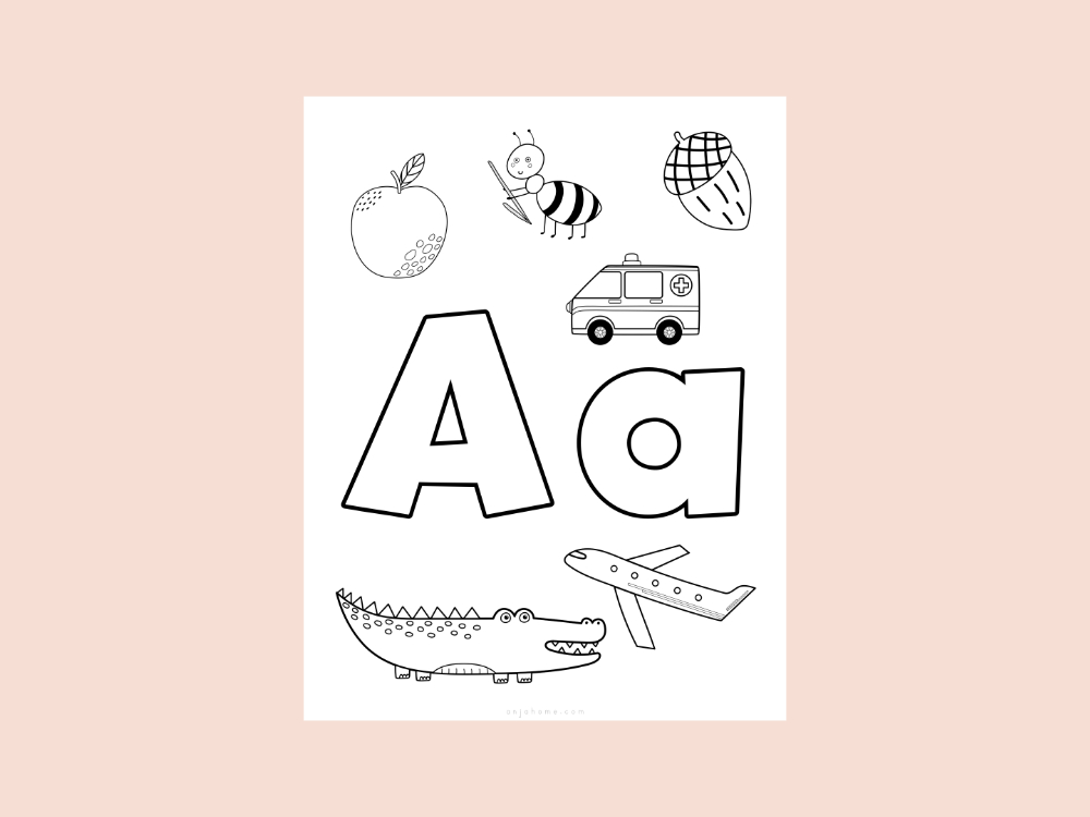 letter a printables free aesthetic