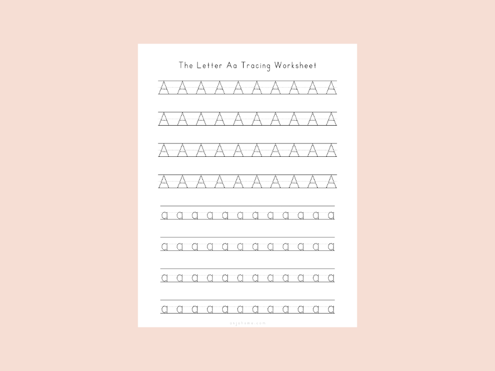letter a worksheets tracing
