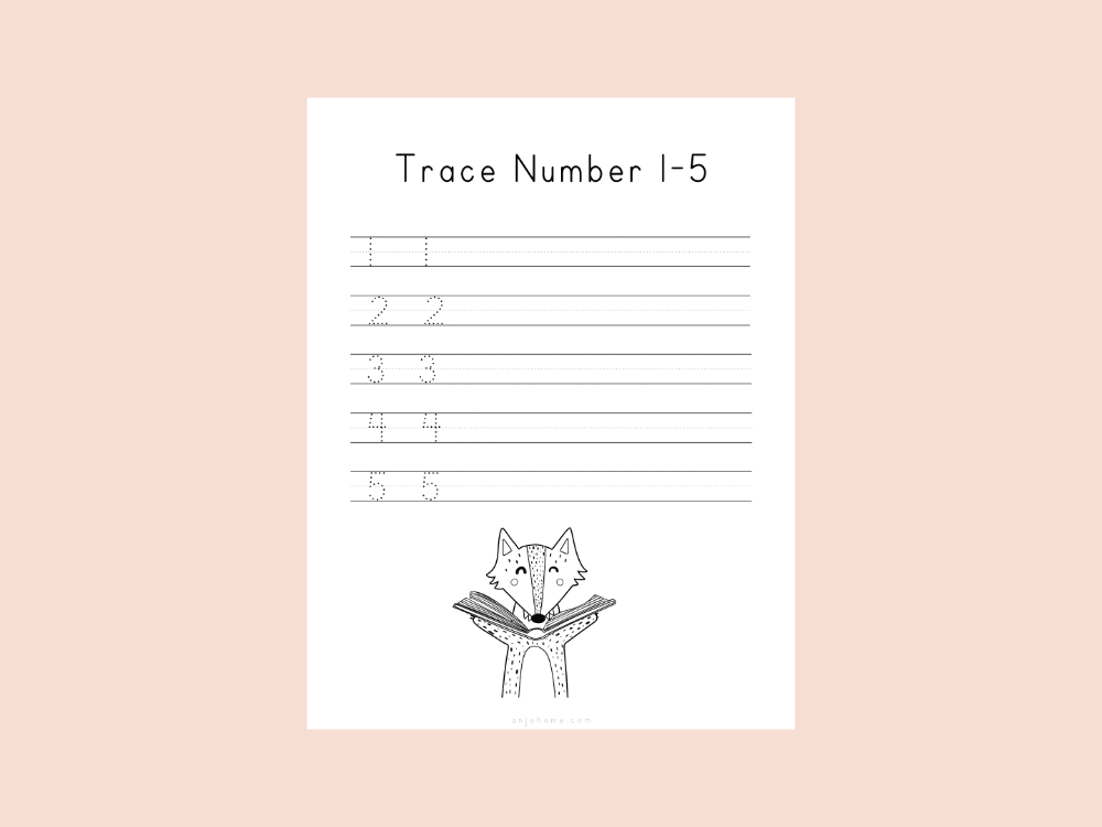 preschool math activities trace number 1-5