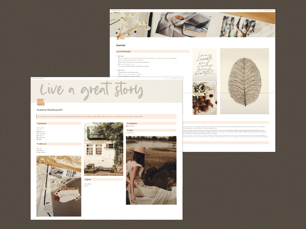 anja home free Notion template aesthetic