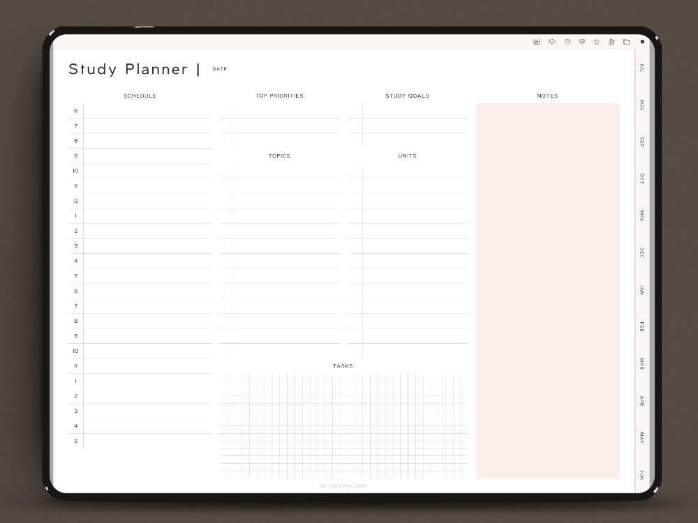 goodnotes planner templates free 2024 study planner