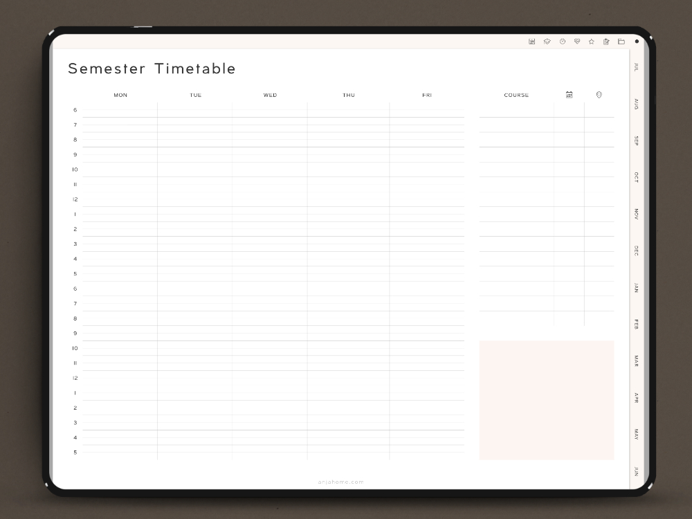 goodnotes template library academic planner semester timetable