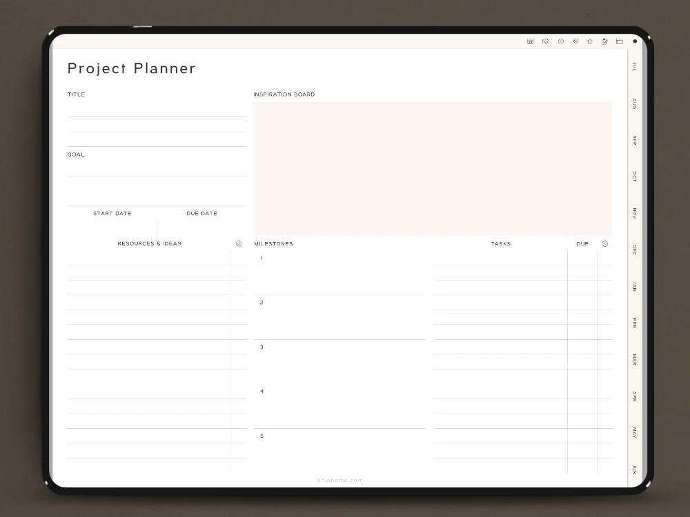 templates for goodnotes project planner