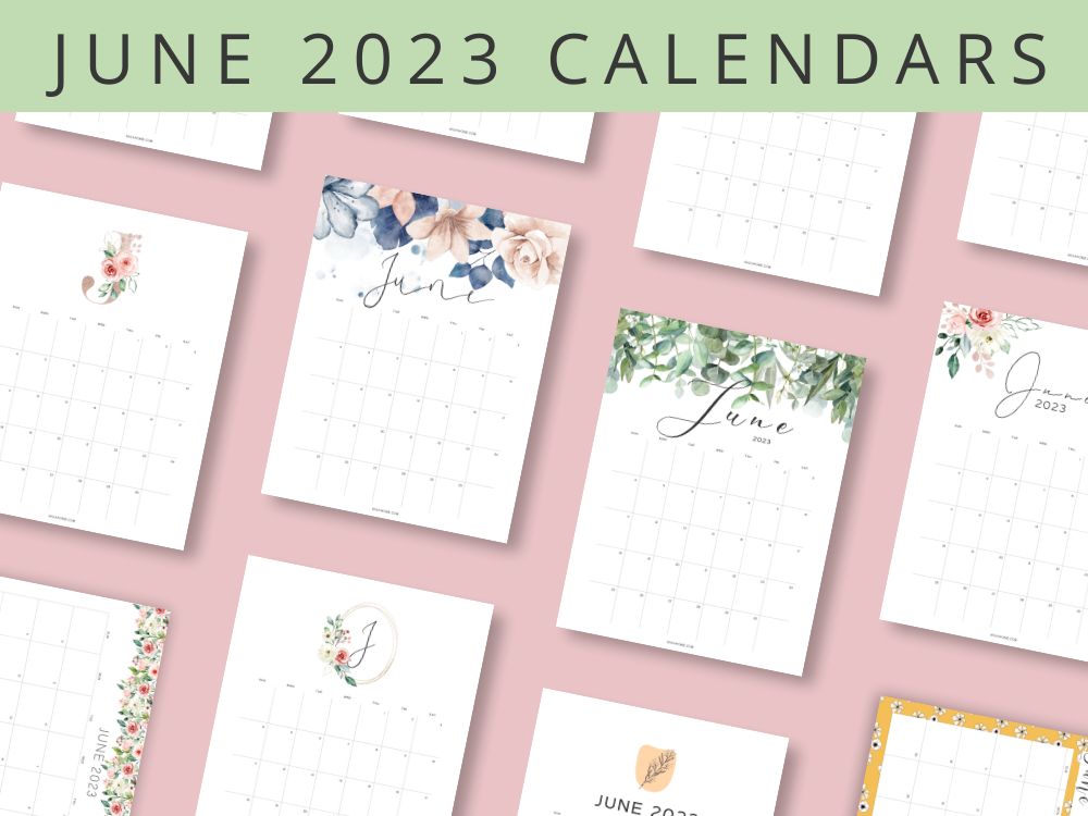 aesthetic June free calendar printables