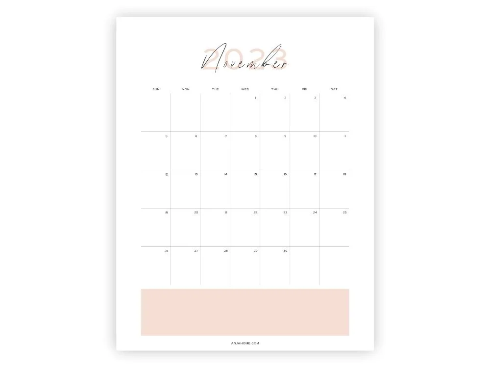 november 2023 calendar printable free pdf elegant