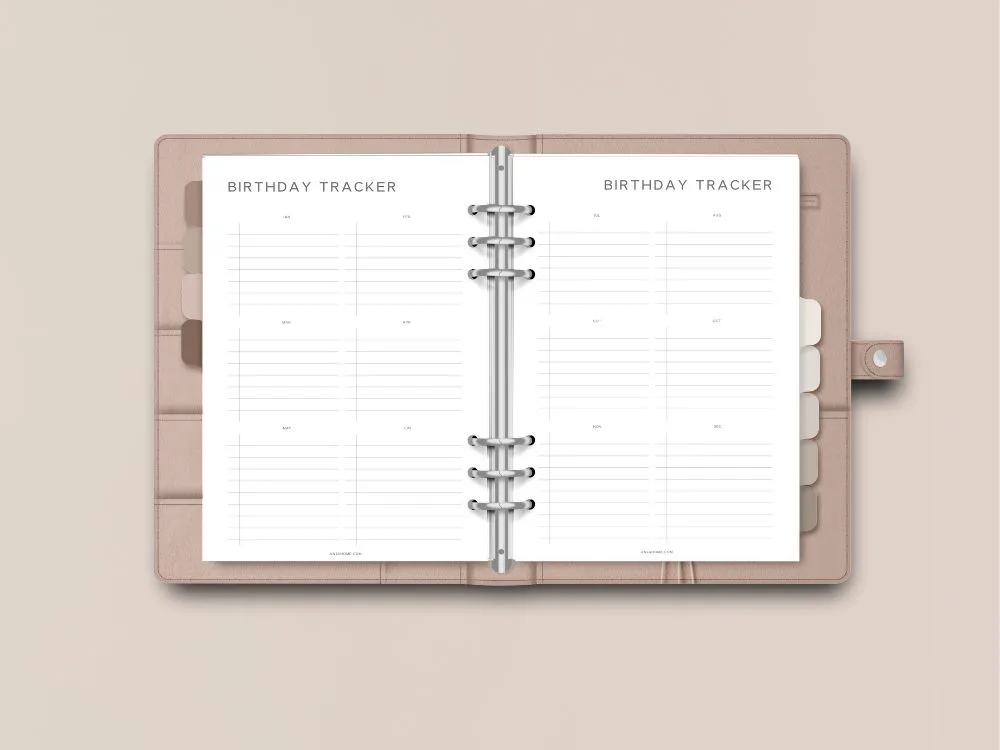 printable planner 2024 birthday tracker